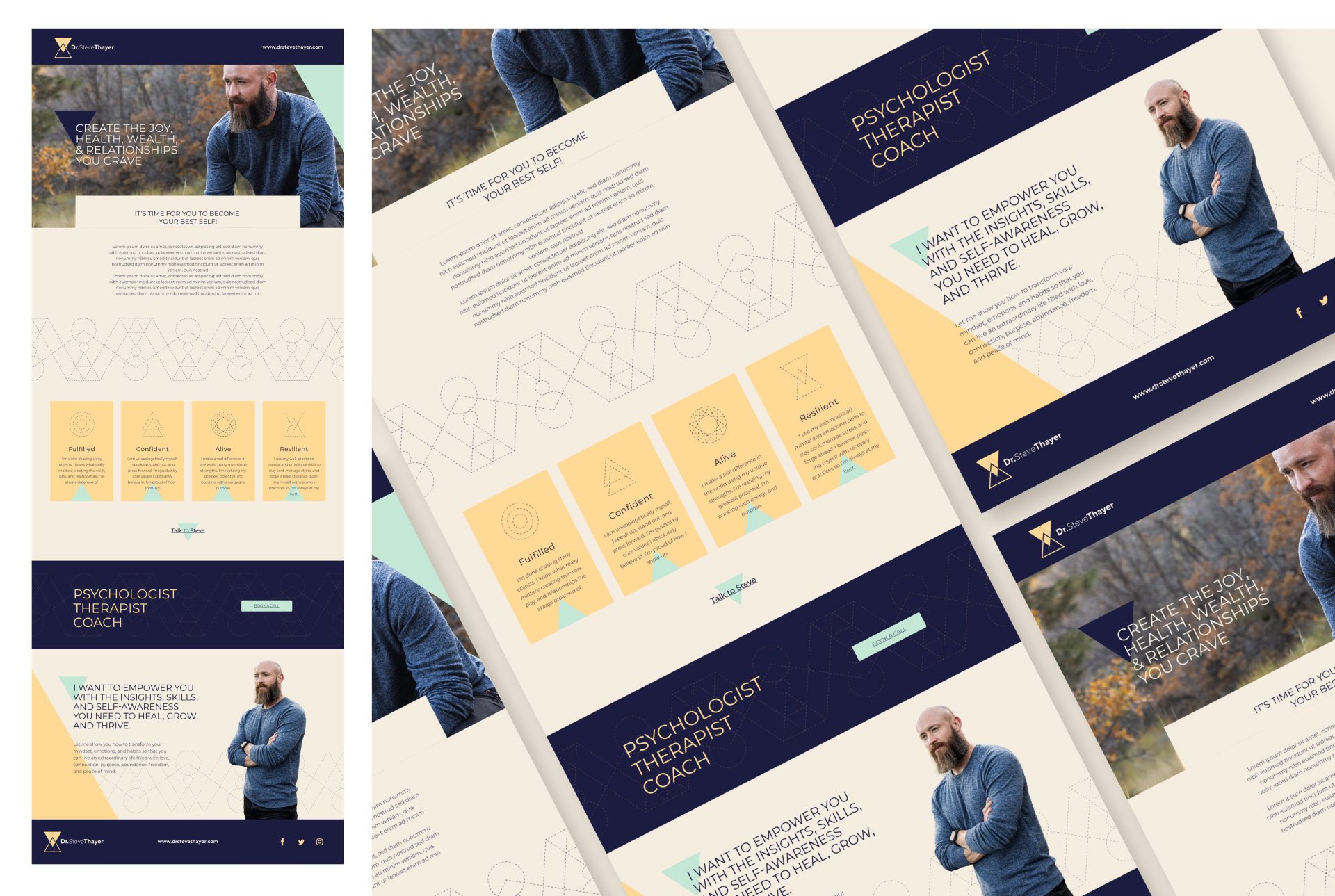 Professional website layout for psychologist