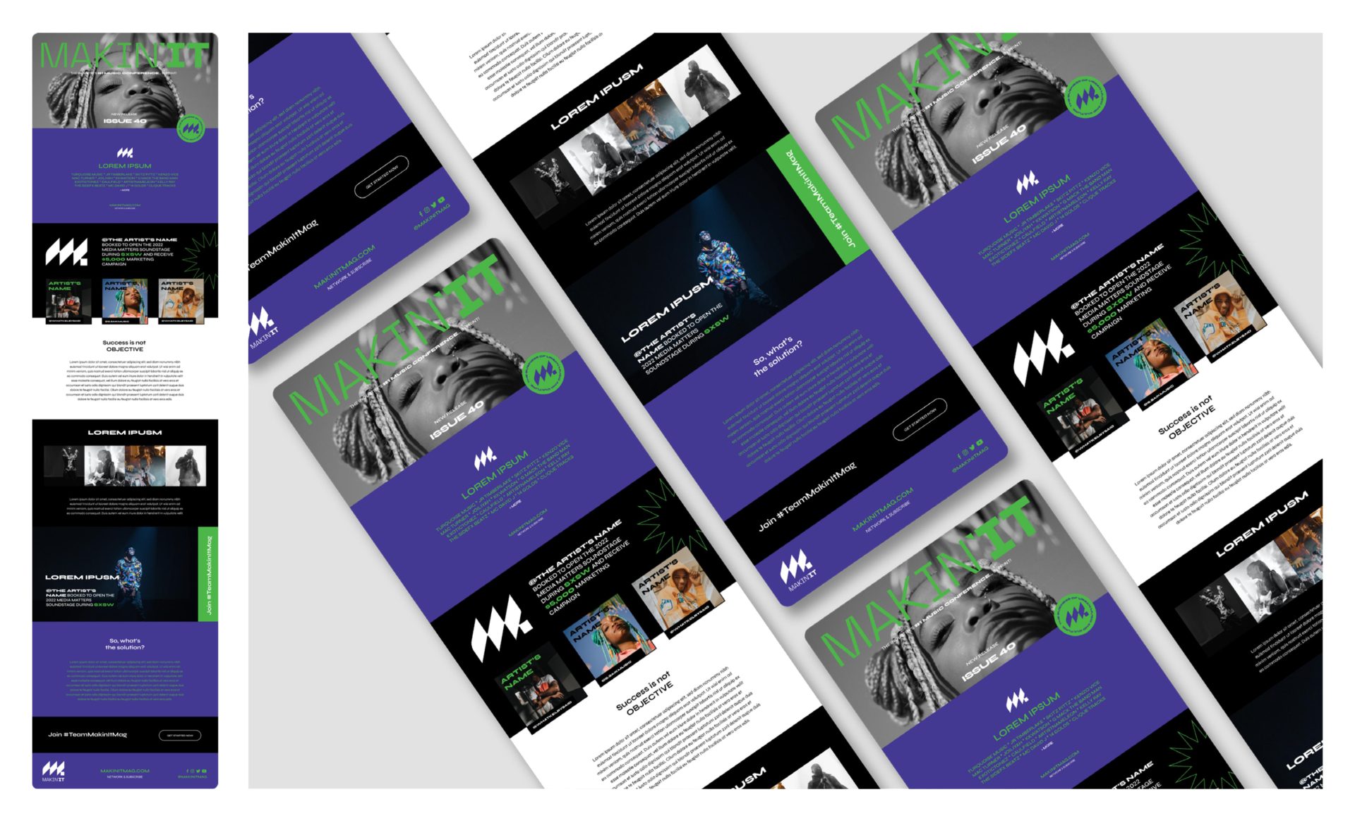 Colourful digital marketing layout design.