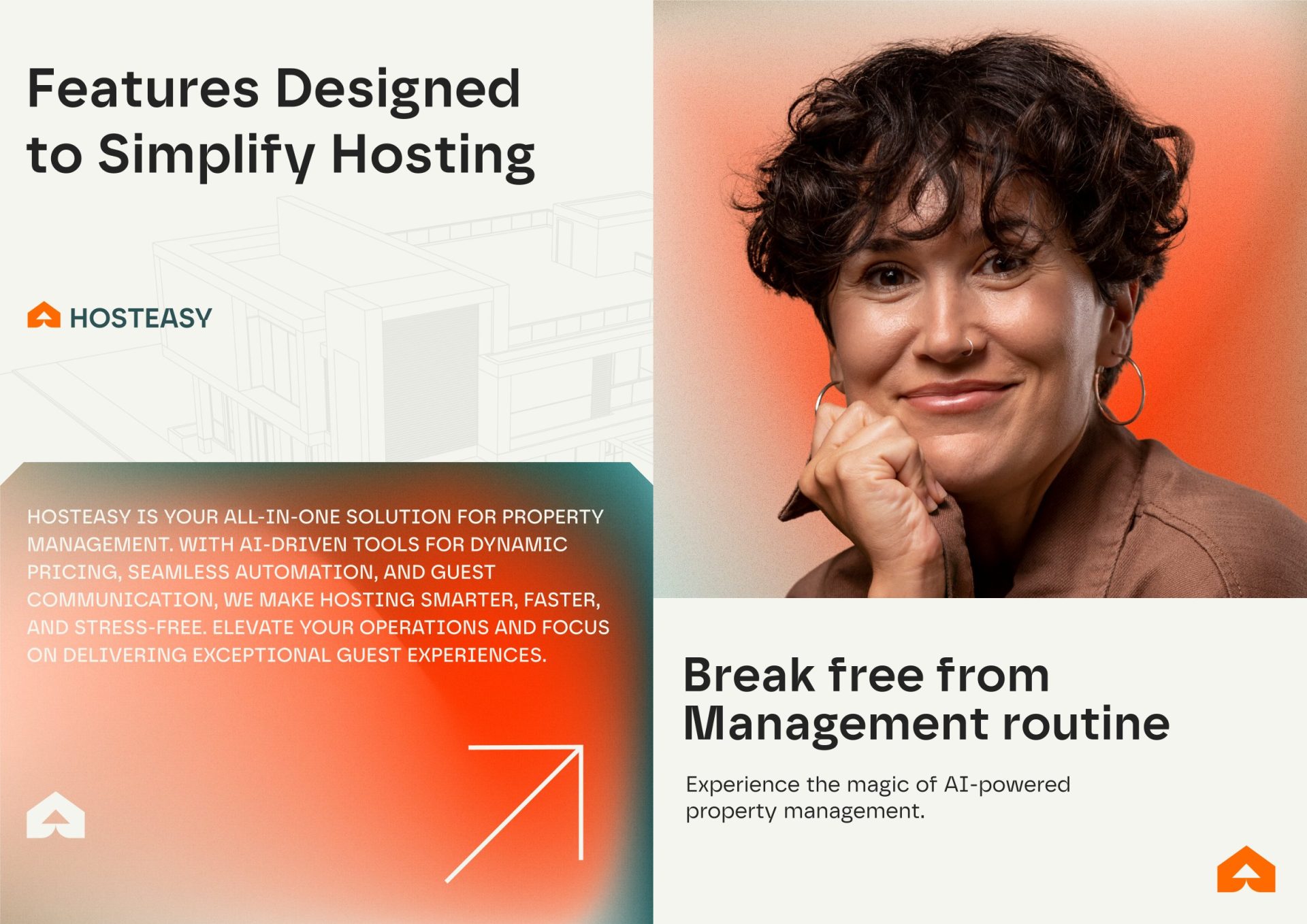 Simplified hosting with AI tools.