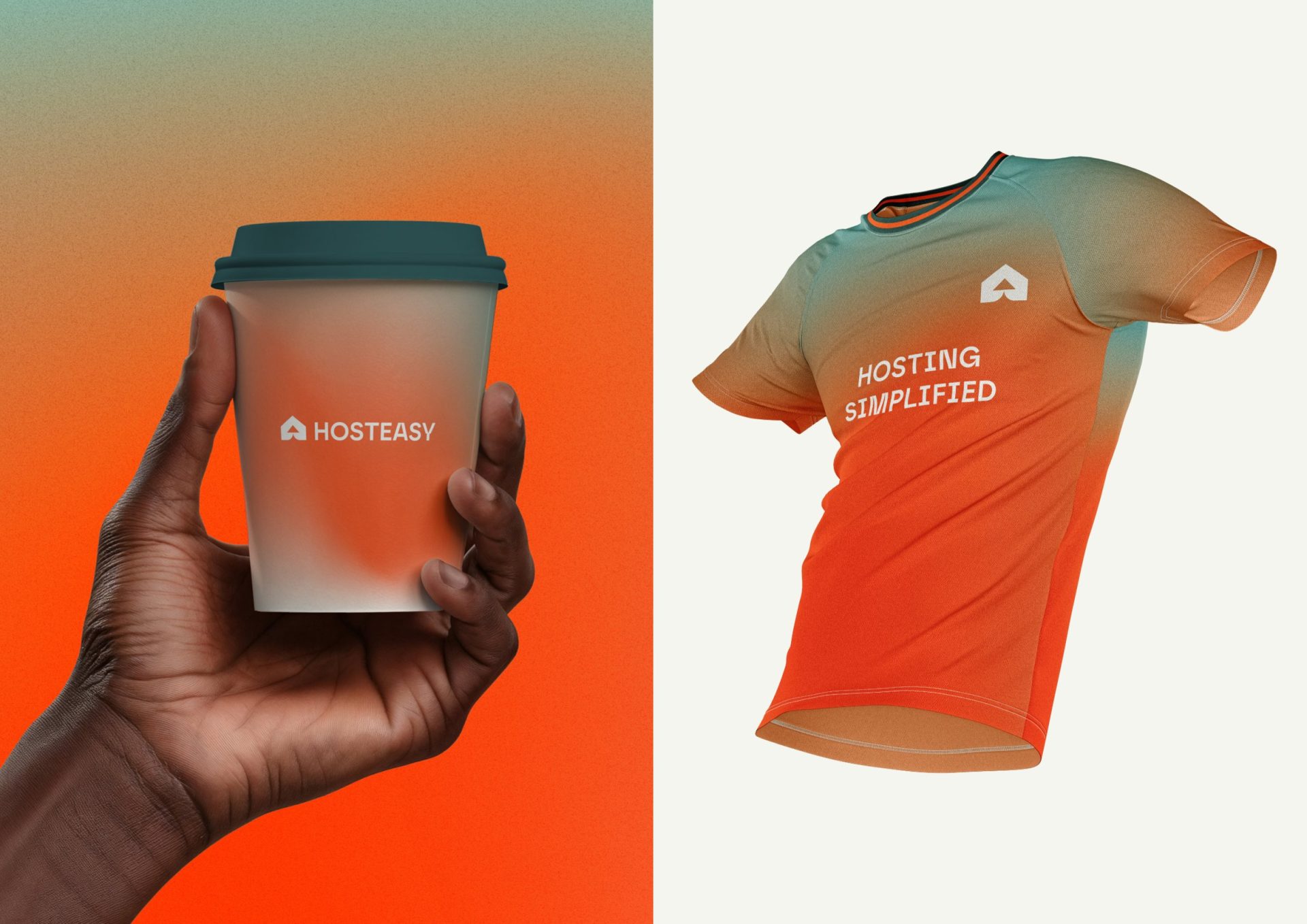 Coffee cup and t-shirt branding
