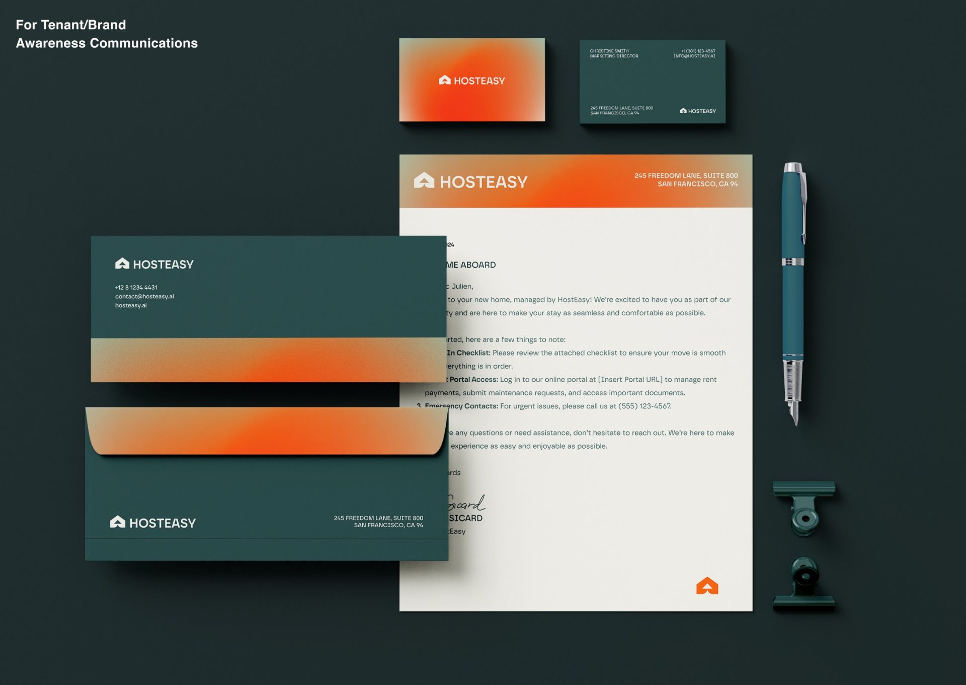Corporate branding materials and stationery