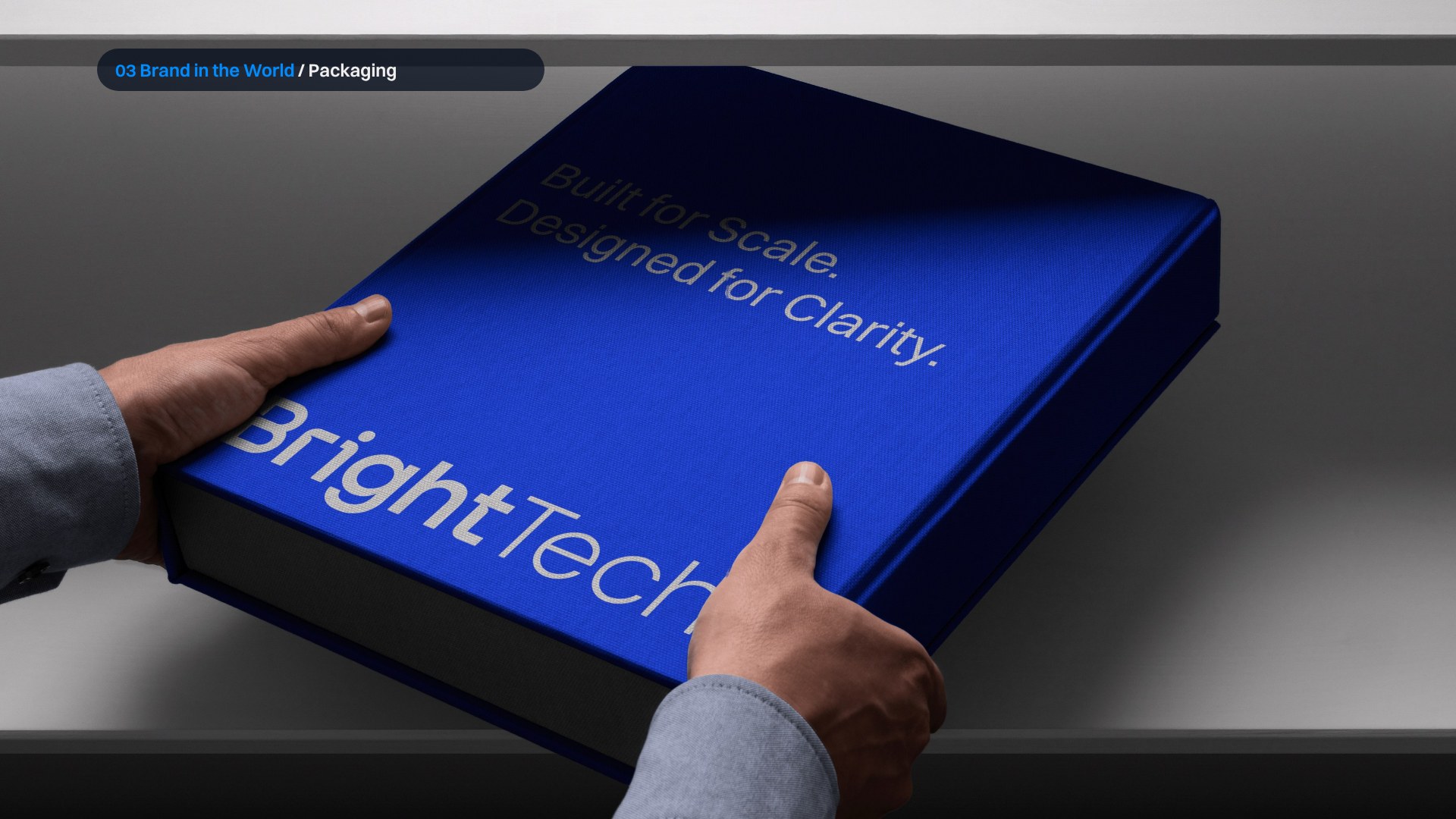BrightTech AI blue presentation box packaging