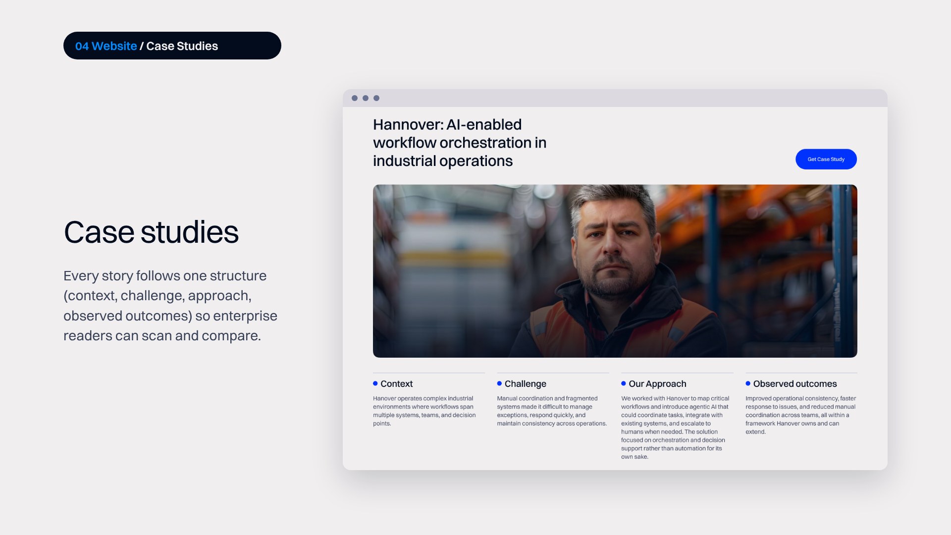 BrightTech AI case studies page design